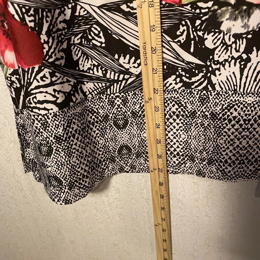 Linea Domani Long Tunic Or Mini Dress Floral Key Hole Stretch Size Medium - Picture 10 of 10
